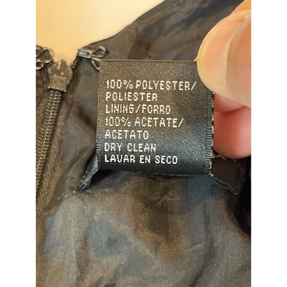 S.L. Fashion Womens Faux Wrap Sheath Dress Tie Waist Polka Dot Black Size 10P - Picture 7 of 7